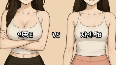 논란의 인공 E컵 vs 자연 B컵