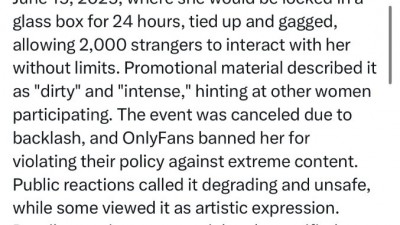 자극적 컨텐츠 때문에 영정 당한 온리팬즈 스타