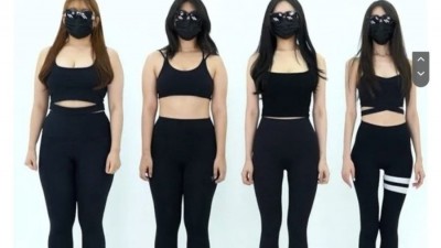 75kg / 65kg / 55kg / 45kg 여자 체형 비교